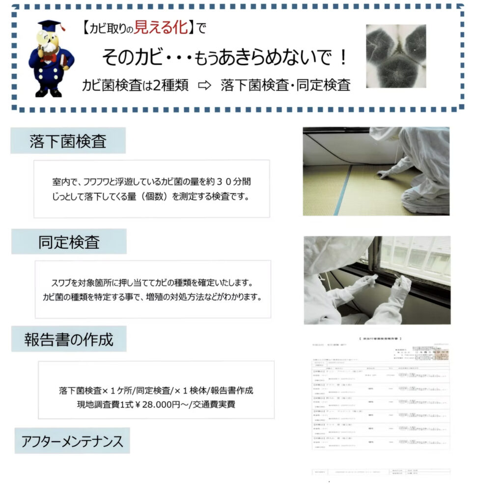 カビ除去のプロのミスミならカビ取りの見える化も対応